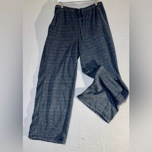 House of Mae Wide Leg Lounge Pants Gray Drawstring Elastic Waist Size Large